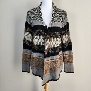 Eclipse Fair Isle Knit Sweater Womens Small Grandpa Nordic‎ Cottage Boho Retro